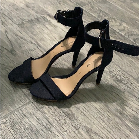 Gianni Bini Shoes - Gianni Bini Dark Blue Denim Ankle Strap Heels
